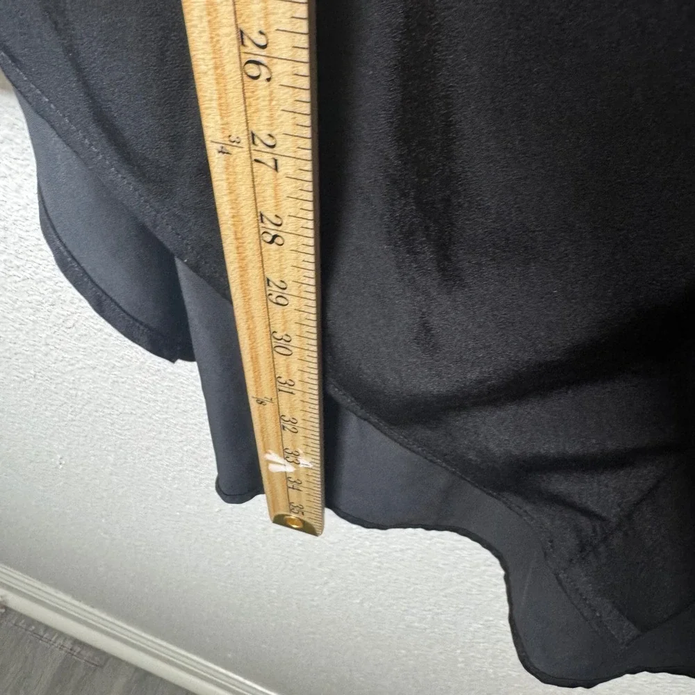 EXPRESS Black Satin Button Down Shirt‎ Tunic Top Long Sleeve Women's Size M